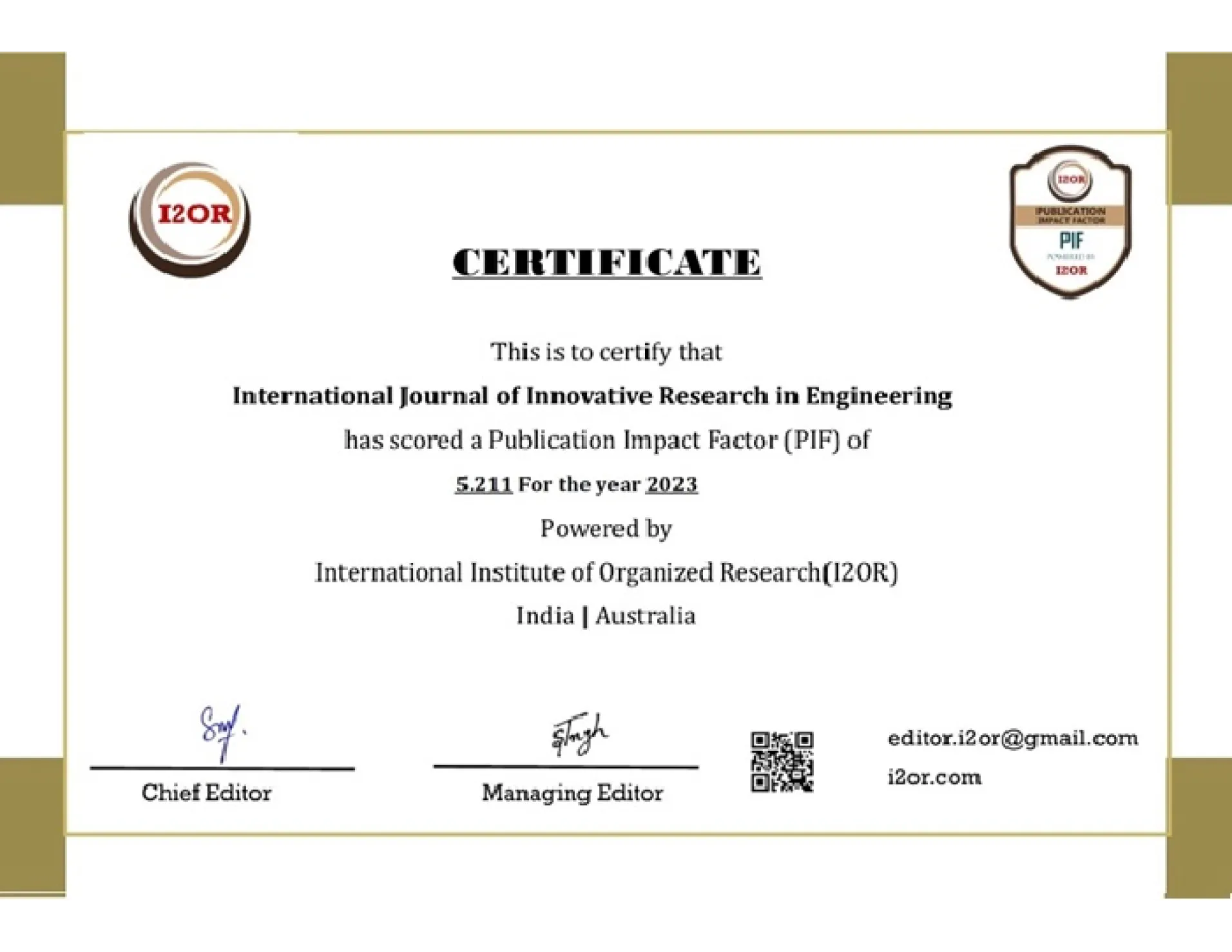 Impact Factor Metrics